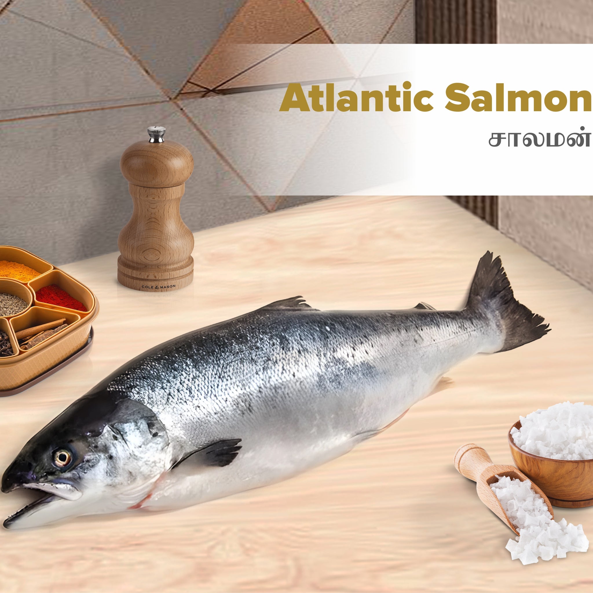 Norwegian Salmon / Atlantic Salmon/அட்லாண்டிக் சால்மன் - Slices