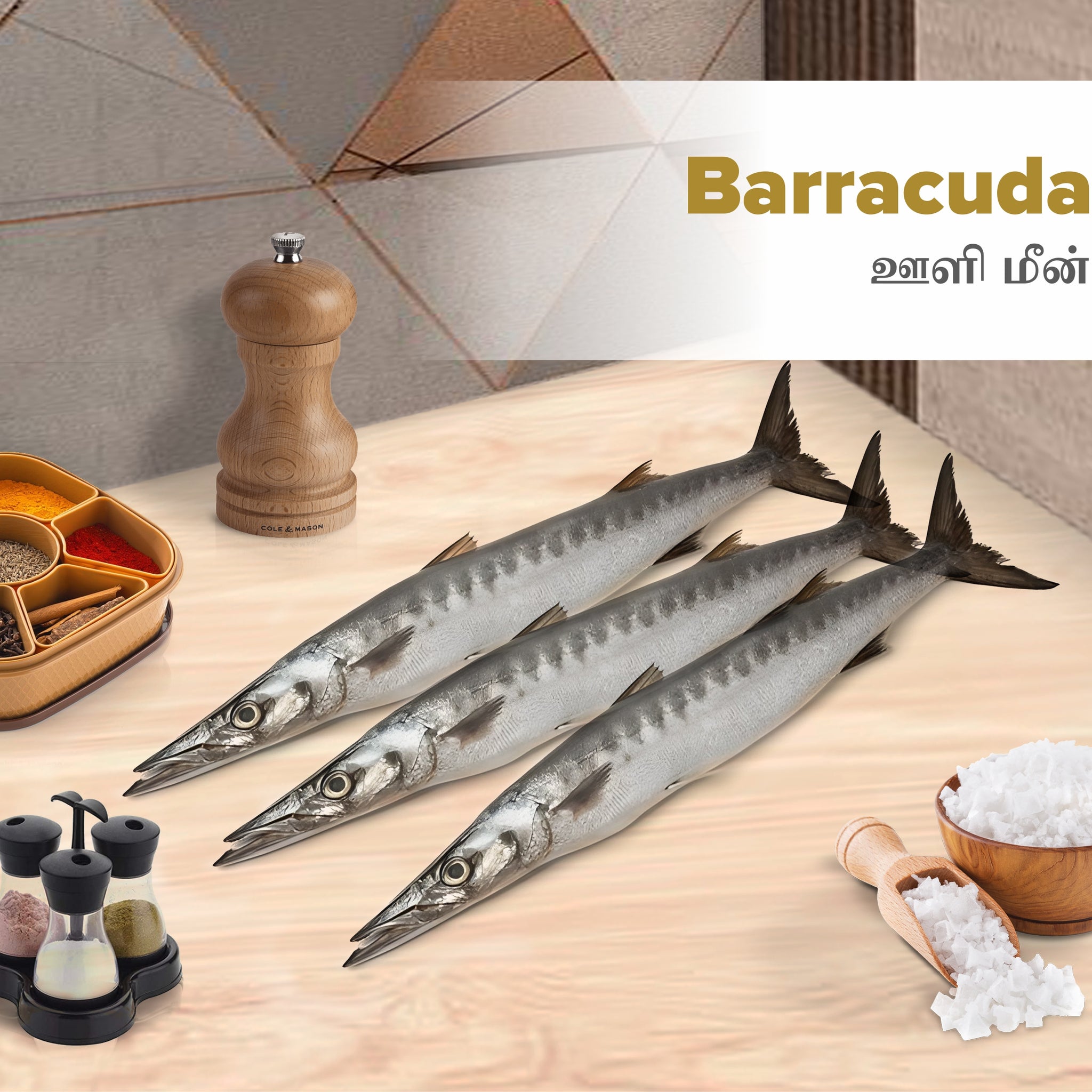 Barracuda/ Ooli/ சீலா -  curry cut