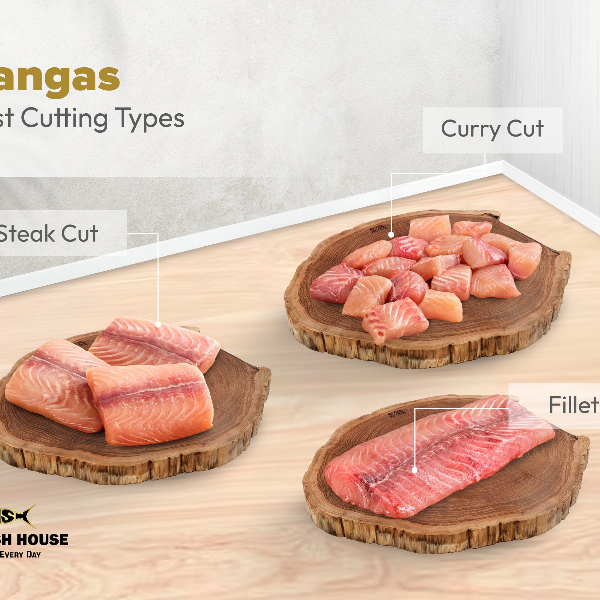 Nei Meen Lady Fish / Pangas / பாஸா - Curry Cut