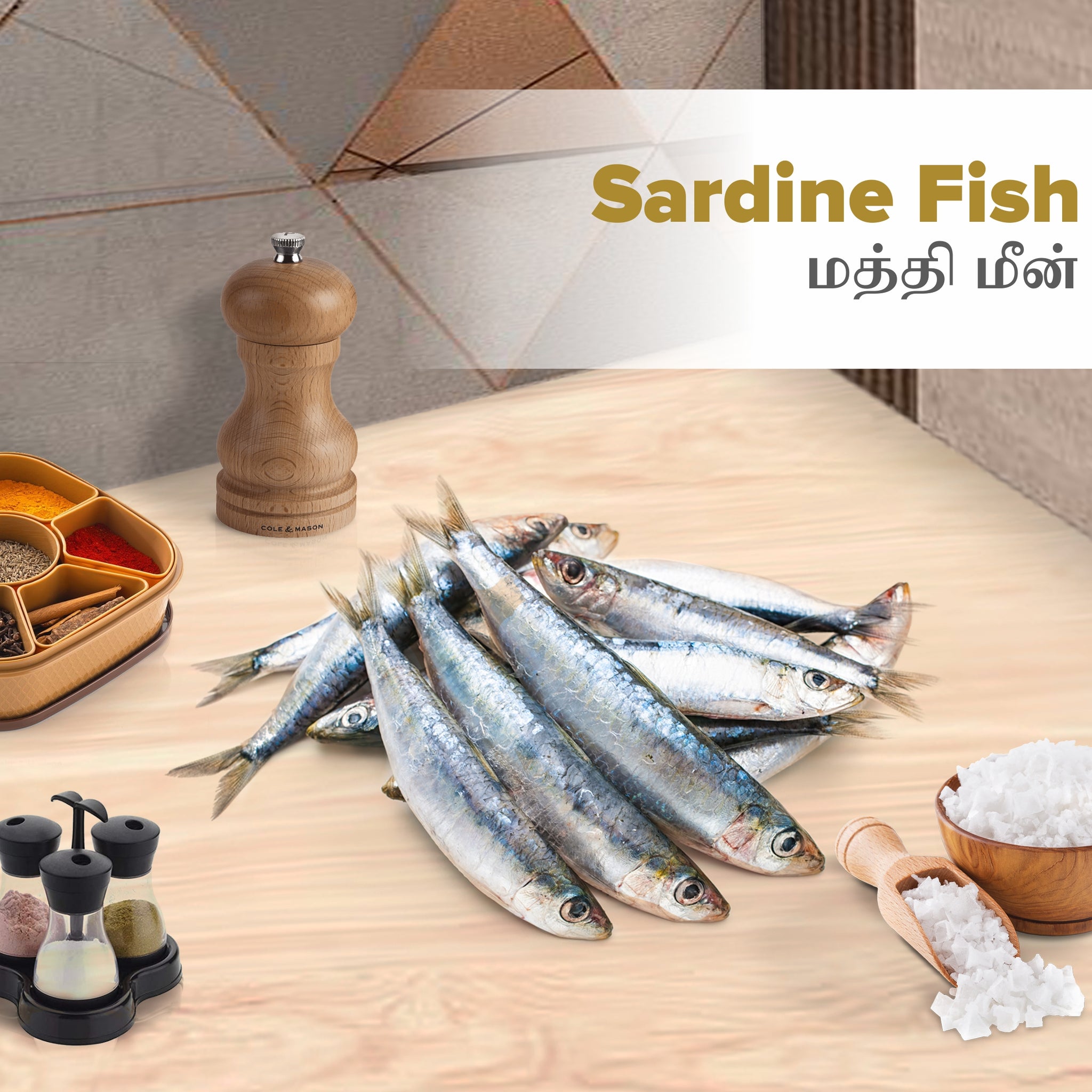Sardine / மத்தி - Whole cleaned with  partial head