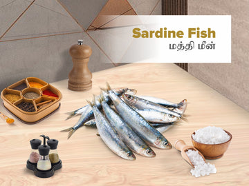 Sardine / மத்தி - Whole cleaned with  partial head