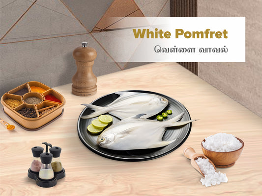 White Pomfret / வெள்ளை வவ்வால் - Slice